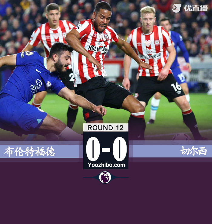 切尔西0-0布伦特福德 凯帕高接低挡加拉格尔伤退
