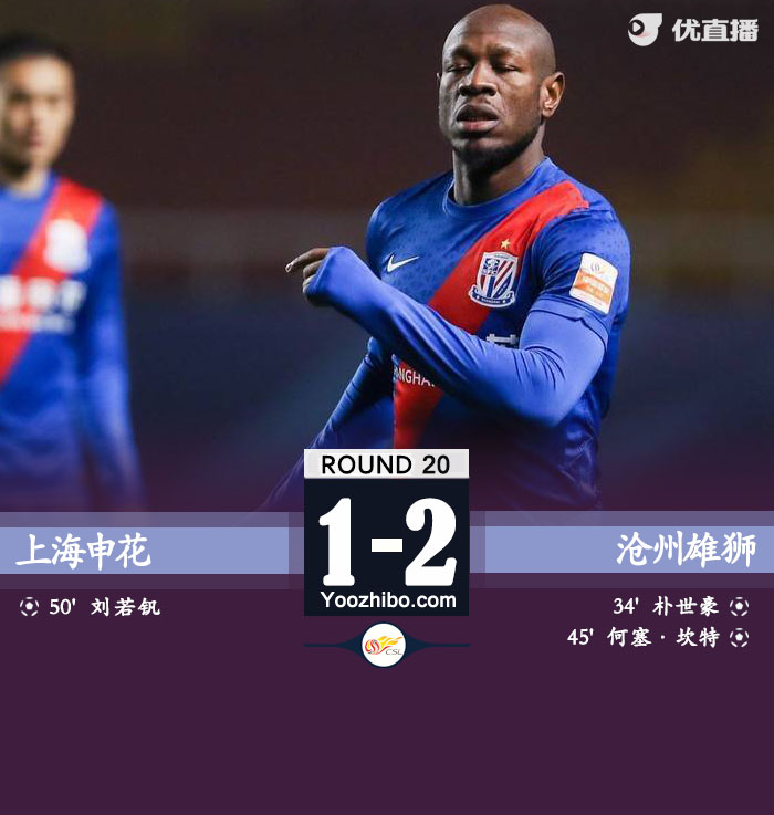申花1-2沧州雄狮 何塞-坎特世界波朴世豪破门